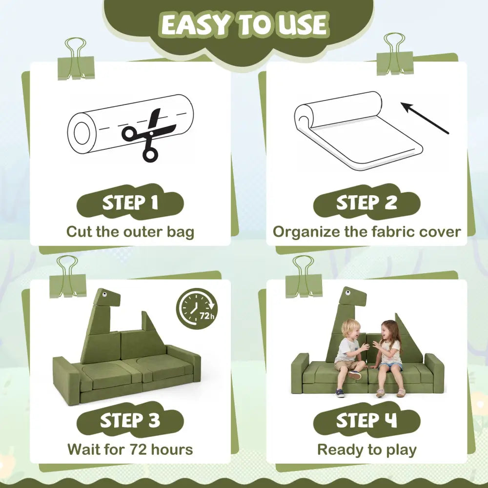 13 Pieces Modular Kids Play Couch for Inspiring Creativity - Kids Chairs & Seating