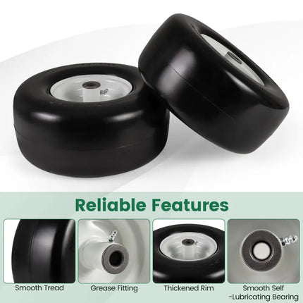 13 x 6.50-6 Flat Free Tires and Wheels 2 Pack Solid Rubber Tires-White - White - Garden Tools