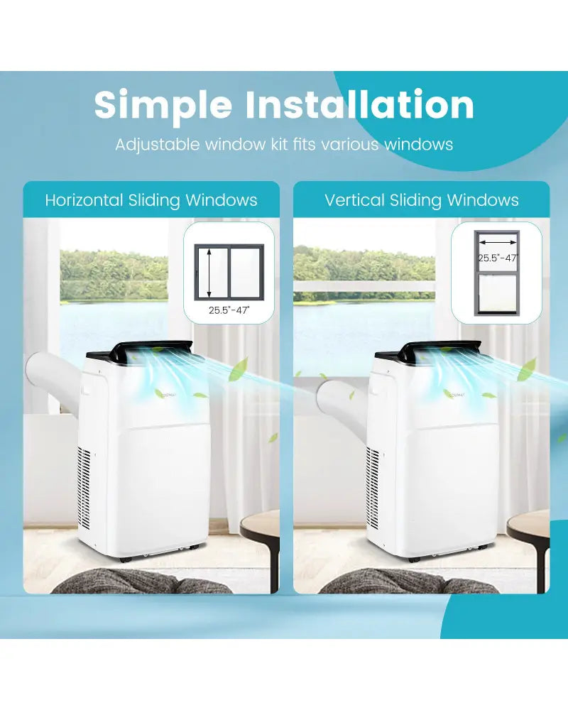 13000 BTU Portable 4-in-1 Air Conditioner with App and Voice Control-White - White - Portable Air Conditioners