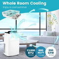13000 BTU Portable 4-in-1 Air Conditioner with App and Voice Control-White Costway