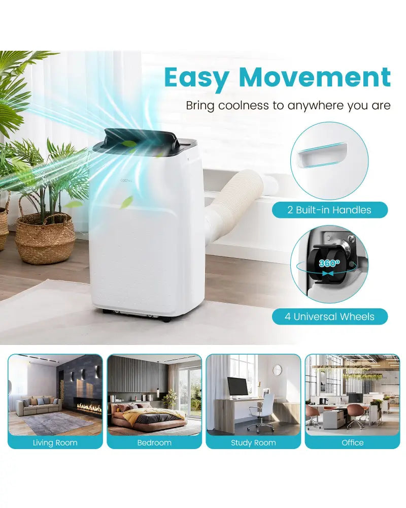 13000 BTU Portable 4-in-1 Air Conditioner with App and Voice Control-White - White - Portable Air Conditioners