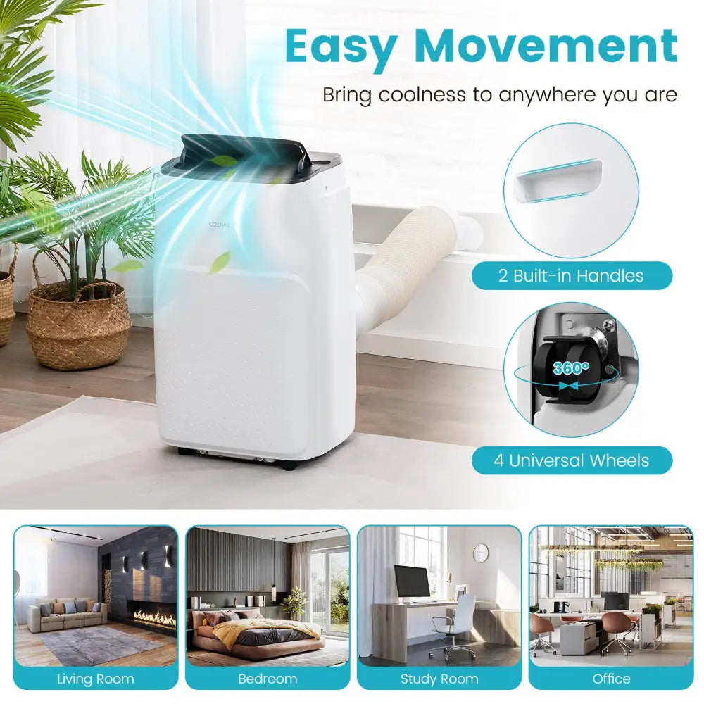 13000 BTU Portable 4-in-1 Air Conditioner with App and Voice Control-White - White - Portable Air Conditioners