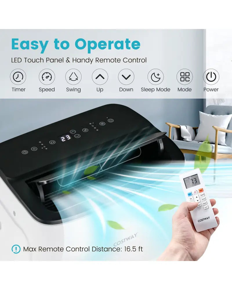 13000 BTU Portable 4-in-1 Air Conditioner with App and Voice Control-White - White - Portable Air Conditioners