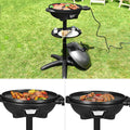 1350 W Outdoor Electric BBQ Grill with Removable Stand Easy to Install-Black - Black - Outdoor Grills