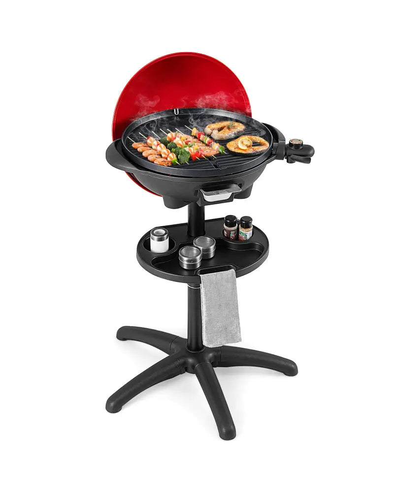 1350 W Outdoor Electric BBQ Grill with Removable Stand Easy to Install-Red - Red - Outdoor Grills