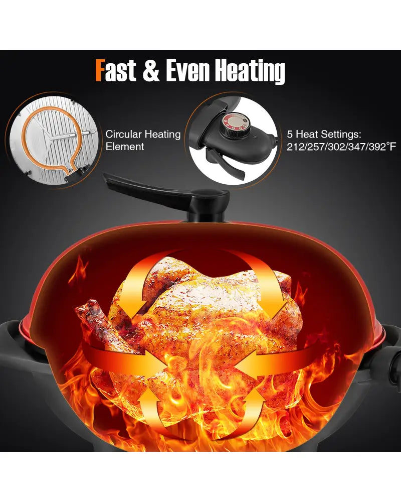 1350 W Outdoor Electric BBQ Grill with Removable Stand Easy to Install-Red - Red - Outdoor Grills