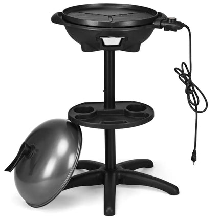 1350 W Outdoor Electric BBQ Grill with Removable Stand Easy to Install-Black - Black - Outdoor Grills