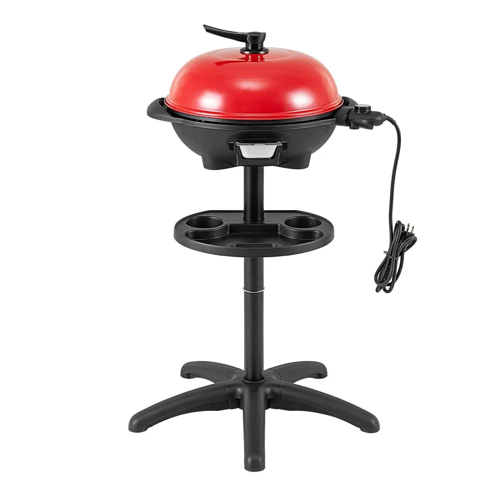 1350 W Outdoor Electric BBQ Grill with Removable Stand Easy to Install-Red - Red - Outdoor Grills