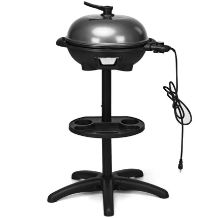 1350 W Outdoor Electric BBQ Grill with Removable Stand Easy to Install-Black - Black - Outdoor Grills