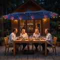 13 FT Double-Sided Patio Umbrella with 108 LED Lights and Base Included-Navy