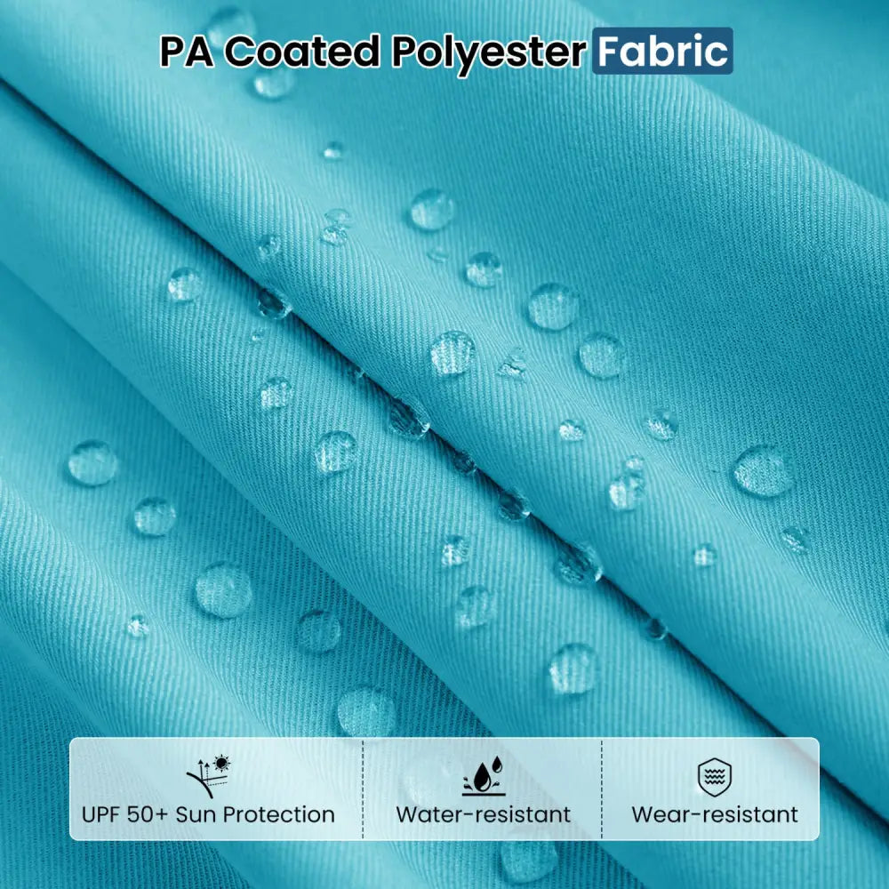 13FT Double-sided Patio Umbrella with Solar Lights for Garden Pool Backyard-Turquoise - Turquoise - Outdoor Umbrellas