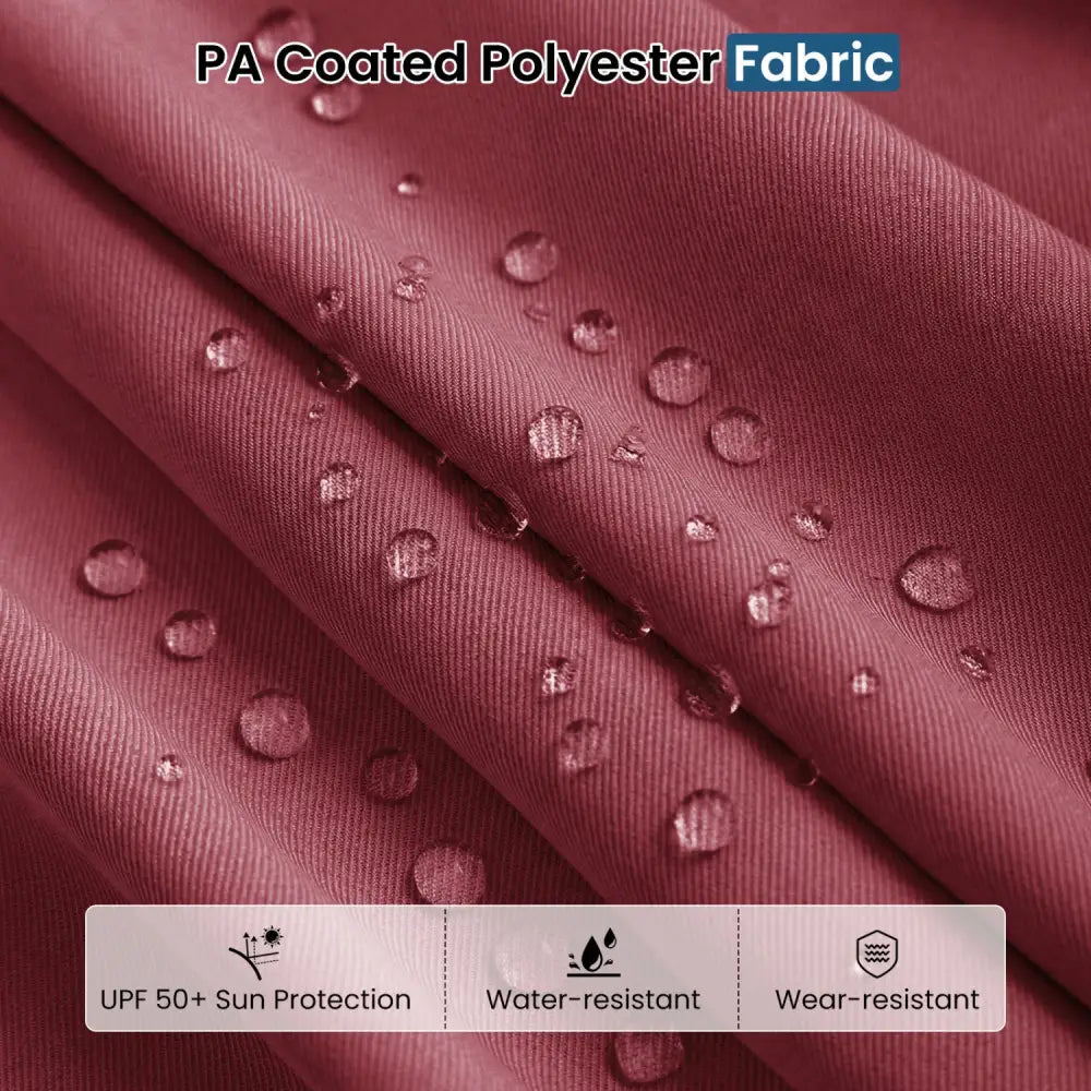 13FT Double-sided Patio Umbrella with Solar Lights for Garden Pool Backyard-Red - Red - Outdoor Umbrellas
