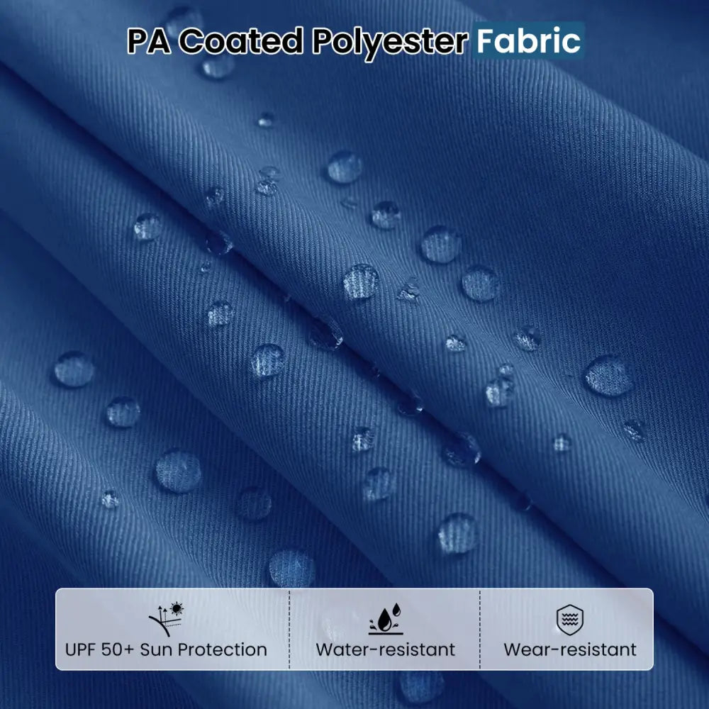 13FT Double-sided Patio Umbrella with Solar Lights for Garden Pool Backyard-Navy - Navy - Outdoor Umbrellas