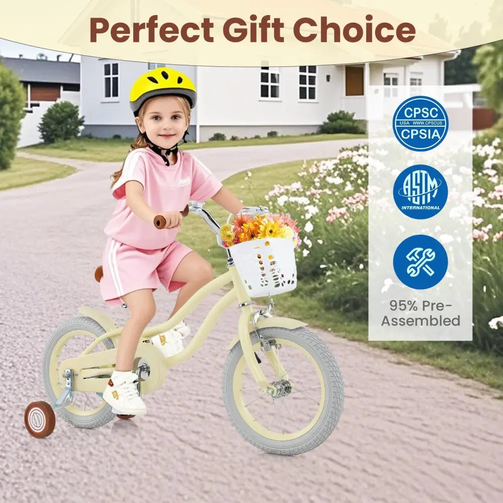 14/16/18 Inch Kids Bike Adjustable with Training Wheels Ages 3 - 8 Years Olds - 18 inches - Oasis Home Essentials