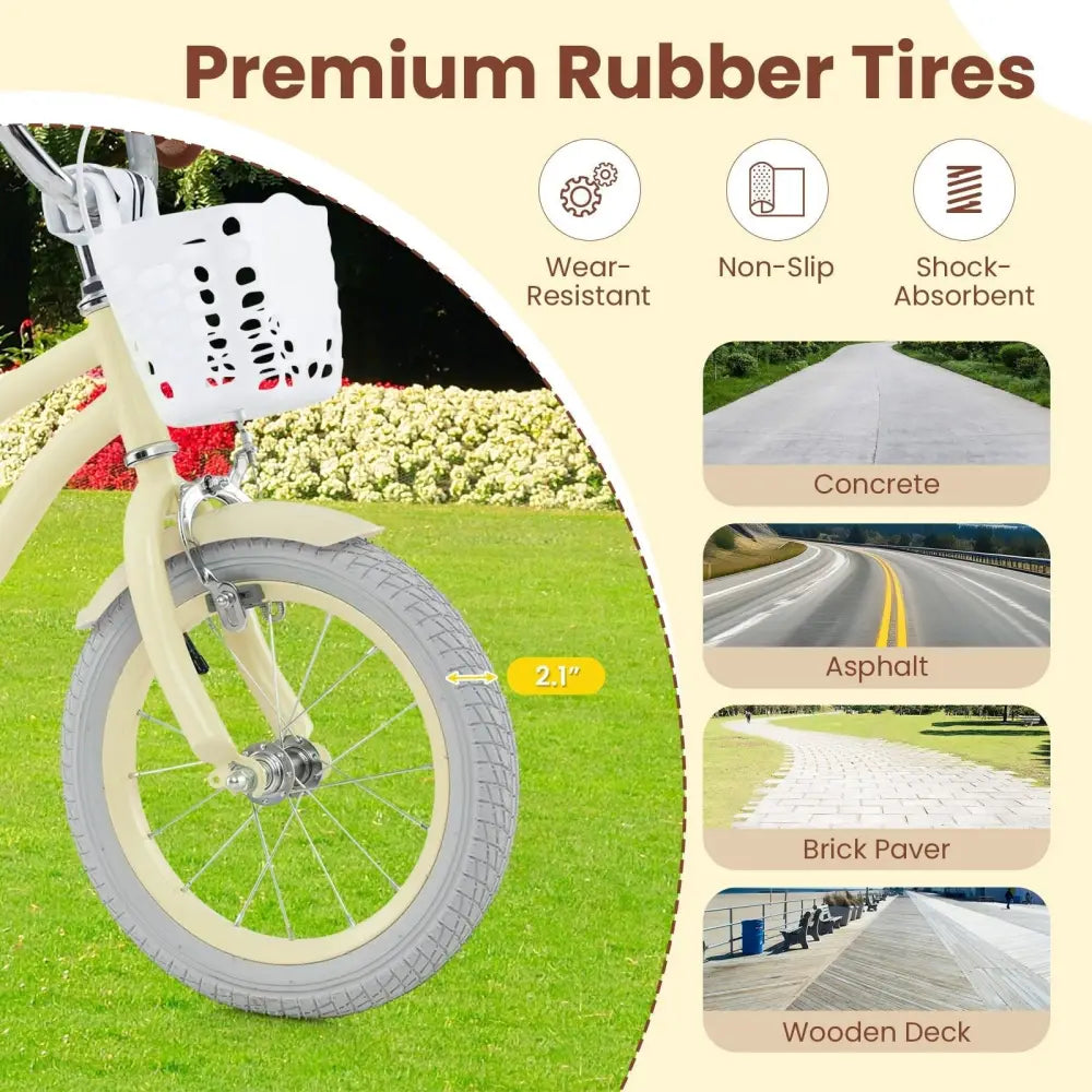 14/16/18 Inch Kids Bike Adjustable with Training Wheels Ages 3 - 8 Years Olds - 18 inches - Oasis Home Essentials