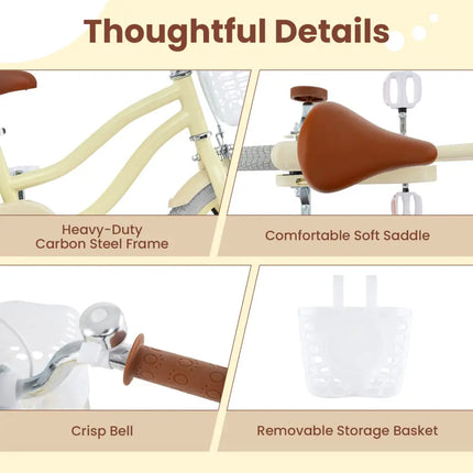 14/16/18 Inch Kids Bike Adjustable with Training Wheels Ages 3 - 8 Years Olds - 18 inches - Oasis Home Essentials
