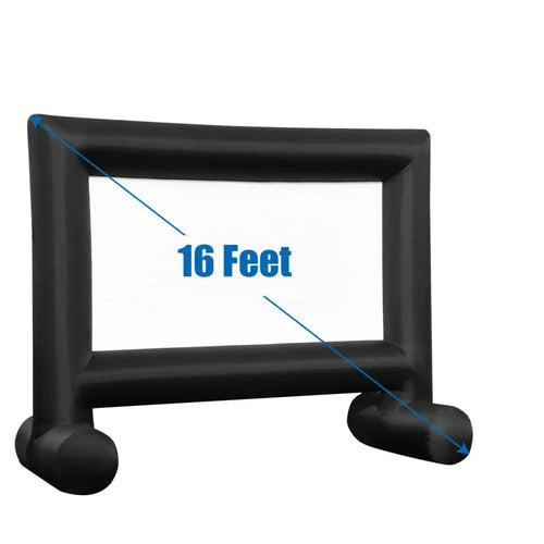 14-20 Feet Inflatable Outdoor Movie Projector Screen with Blower and Carrying Bag-16’ - Game Room