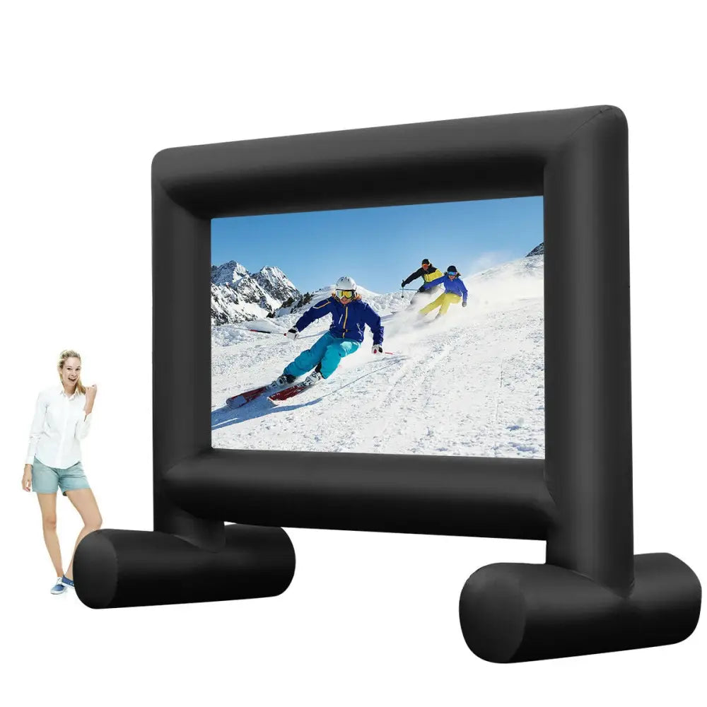 14-20 Feet Inflatable Outdoor Movie Projector Screen with Blower and Carrying Bag-16’ - Game Room