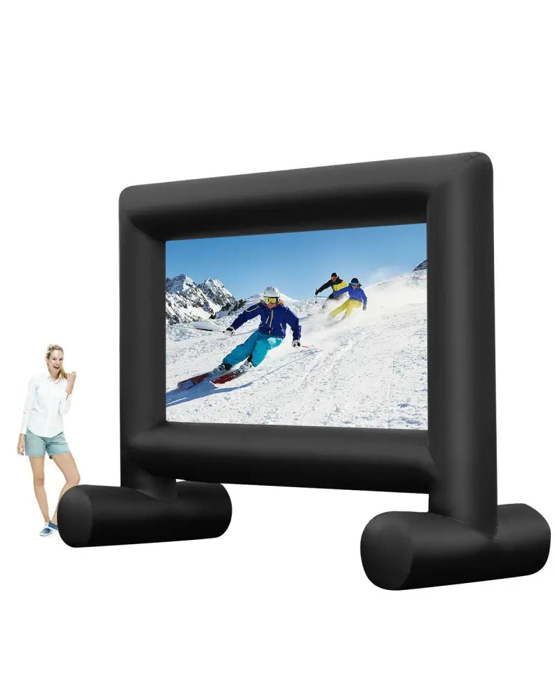 14-20 Feet Inflatable Outdoor Movie Projector Screen with Blower and Carrying Bag-16’ - Game Room