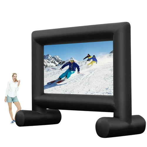 14-20 Feet Inflatable Outdoor Movie Projector Screen with Blower and Carrying Bag-16’ - Game Room