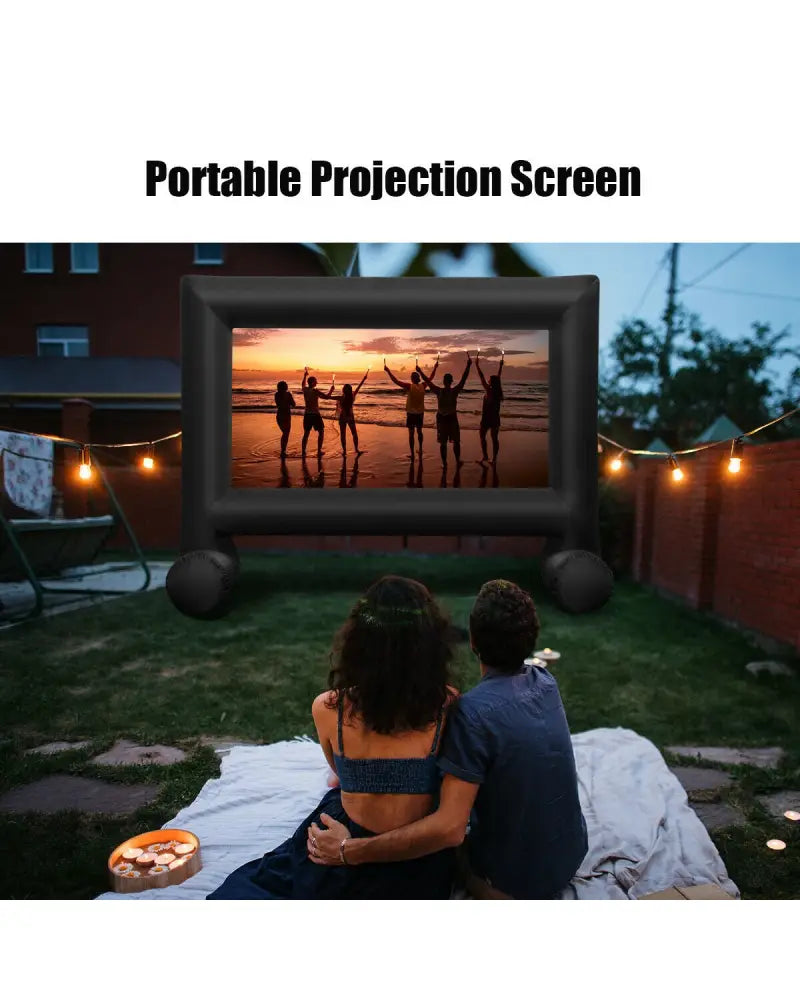 14-20 Feet Inflatable Outdoor Movie Projector Screen with Blower and Carrying Bag-16’ - Game Room