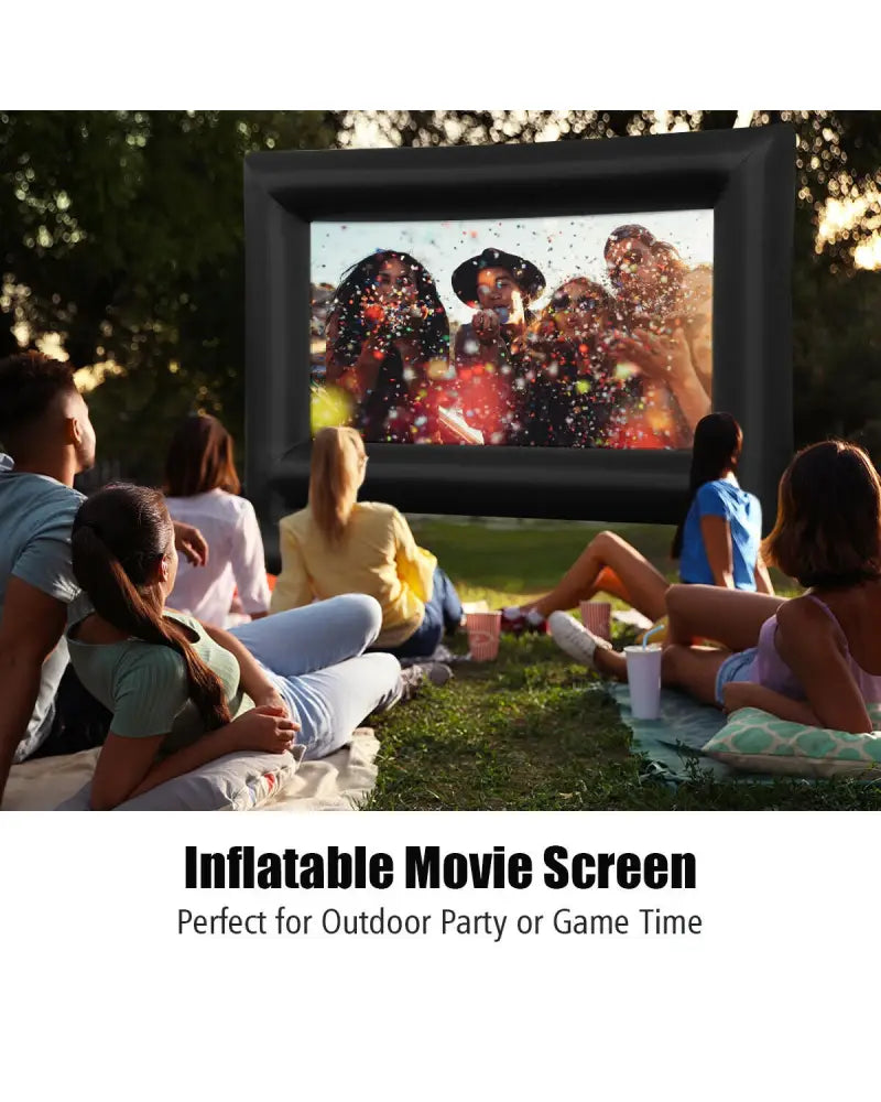 14-20 Feet Inflatable Outdoor Movie Projector Screen with Blower and Carrying Bag-16’ - Game Room