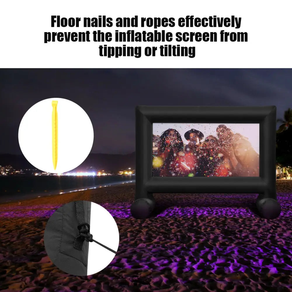 14-20 Feet Inflatable Outdoor Movie Projector Screen with Blower and Carrying Bag-16’ - Game Room