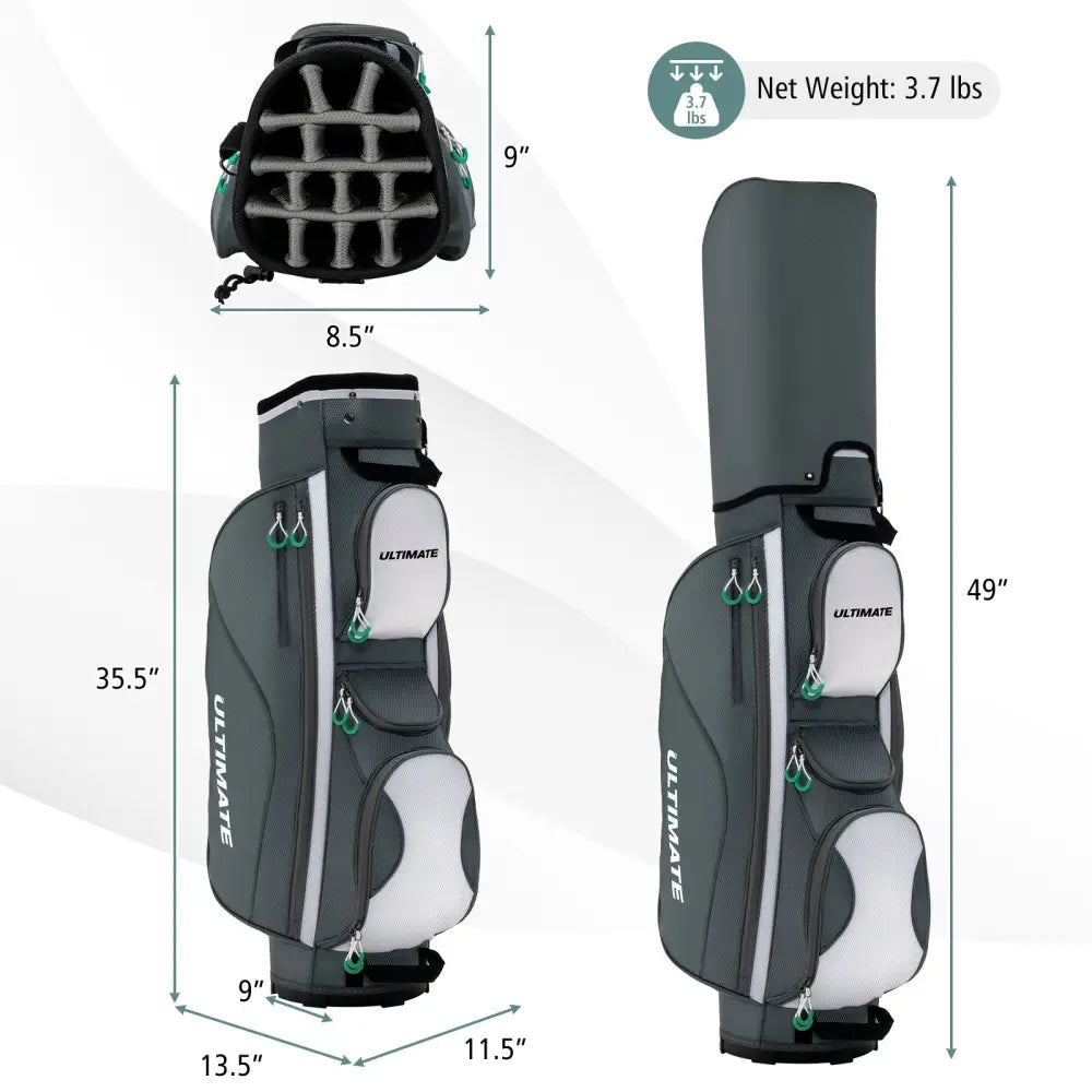 14 Dividers Golf Cart Bag with 7 Zippered Pocket - Golf