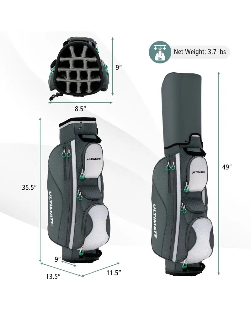 14 Dividers Golf Cart Bag with 7 Zippered Pocket - Golf
