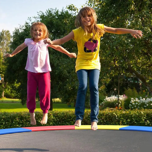 14 Feet Waterproof and Tear-Resistant Universal Trampoline Safety Pad Spring Cover-Multicolor - Multicolor - Trampoline