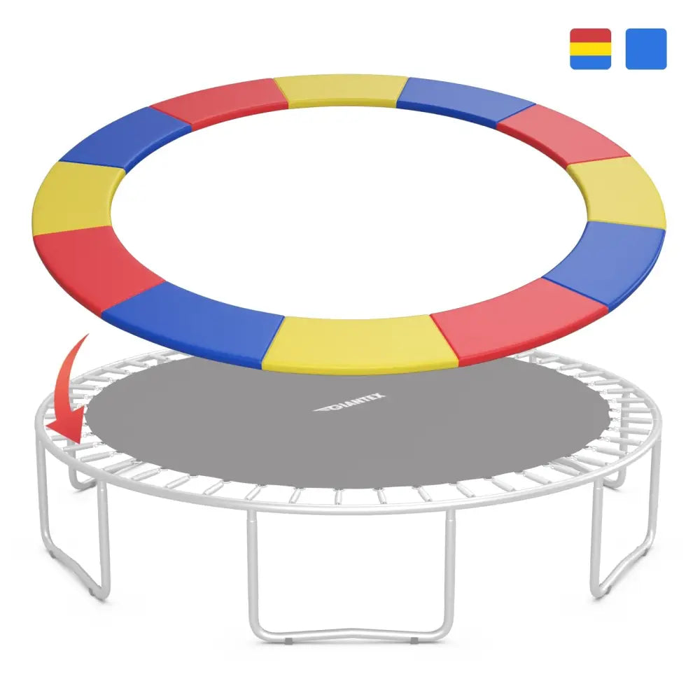 14 Feet Waterproof and Tear-Resistant Universal Trampoline Safety Pad Spring Cover-Multicolor - Multicolor - Trampoline