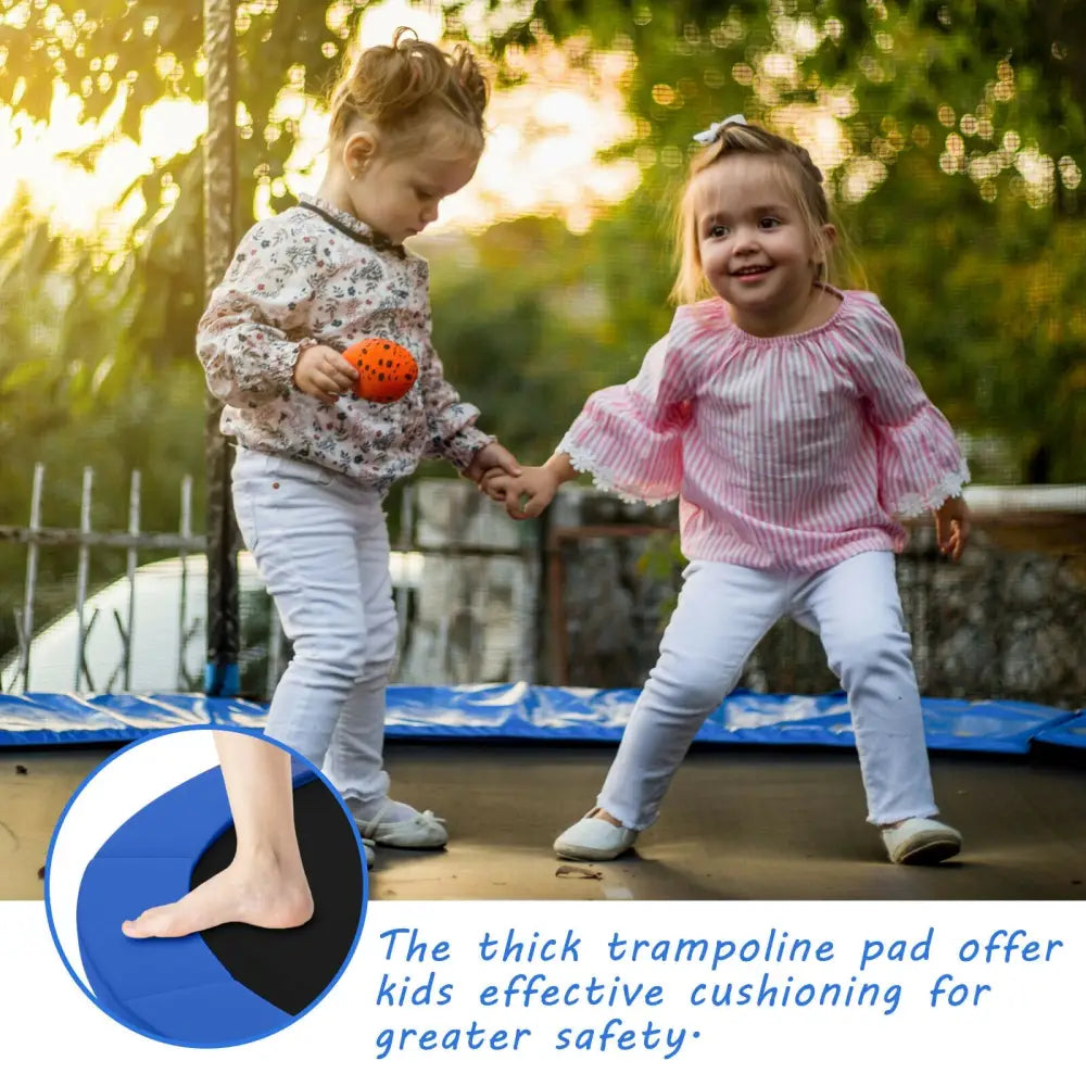14 Feet Waterproof and Tear-Resistant Universal Trampoline Safety Pad Spring Cover-Blue - Blue - Trampoline Accessories