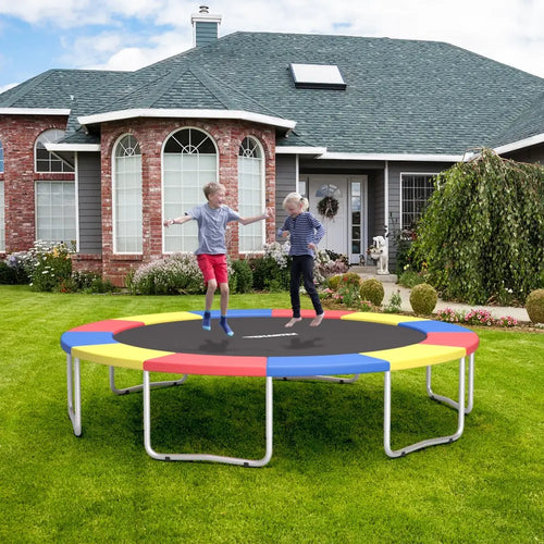 14 Feet Waterproof and Tear-Resistant Universal Trampoline Safety Pad Spring Cover-Multicolor - Multicolor - Trampoline