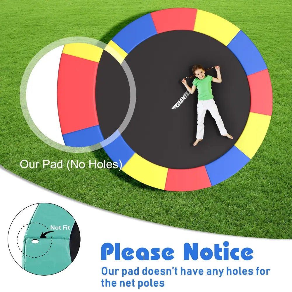 14 Feet Waterproof and Tear-Resistant Universal Trampoline Safety Pad Spring Cover-Multicolor - Multicolor - Trampoline