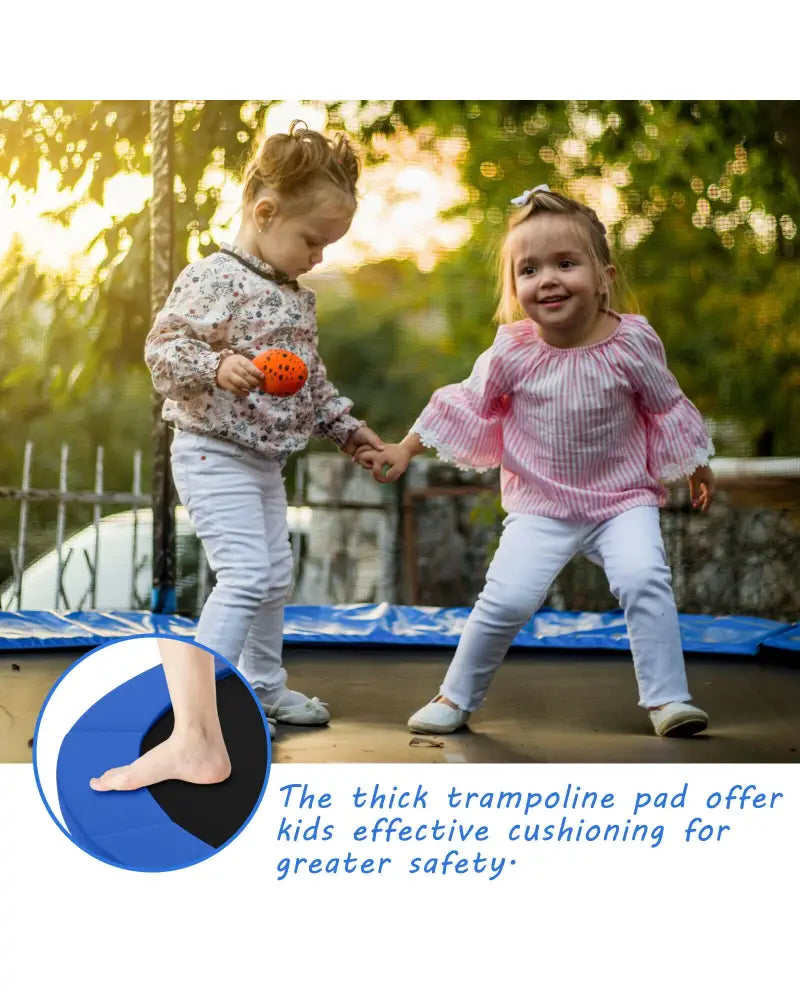 14 Feet Waterproof and Tear-Resistant Universal Trampoline Safety Pad Spring Cover-Blue - Blue - Trampoline Accessories