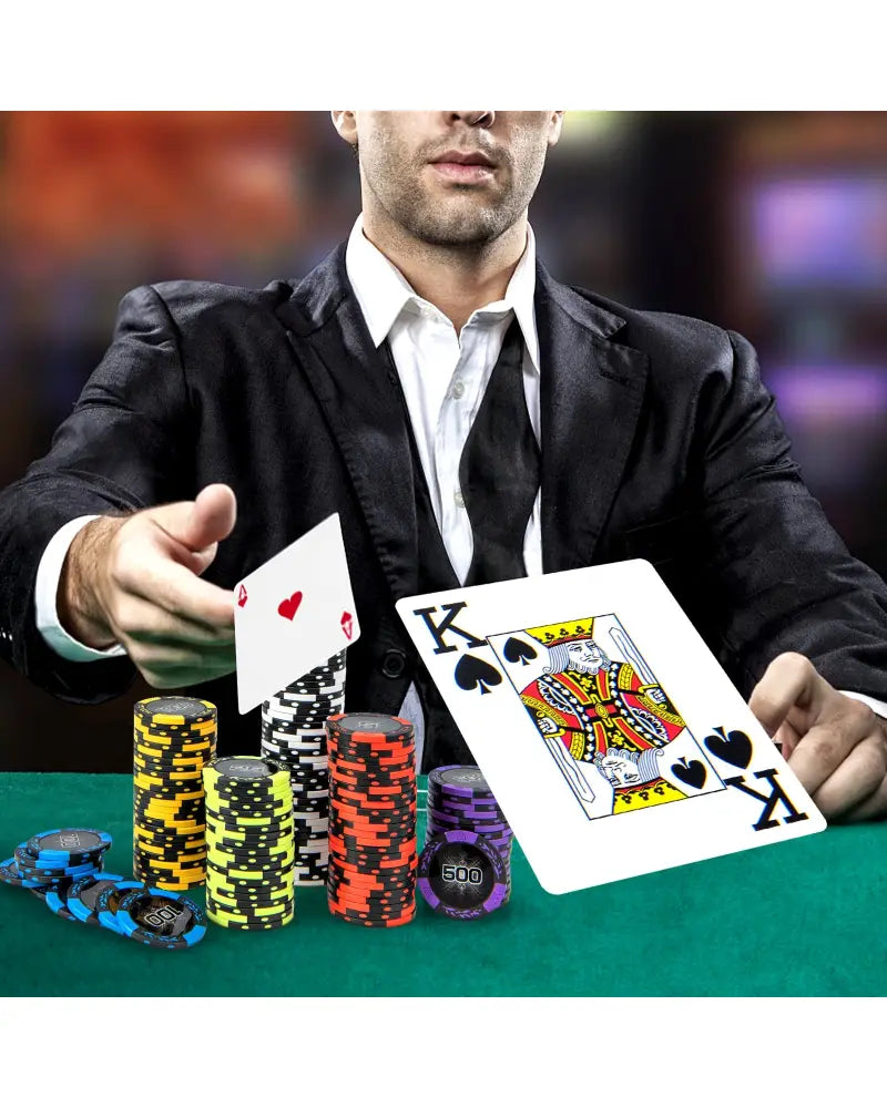 14 Gram Texas Holdem Poker Chip Set - Black - Game Room