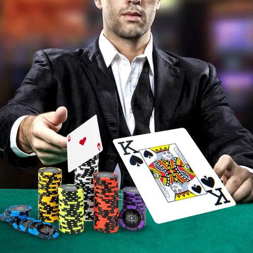 14 Gram Texas Holdem Poker Chip Set - Black - Game Room
