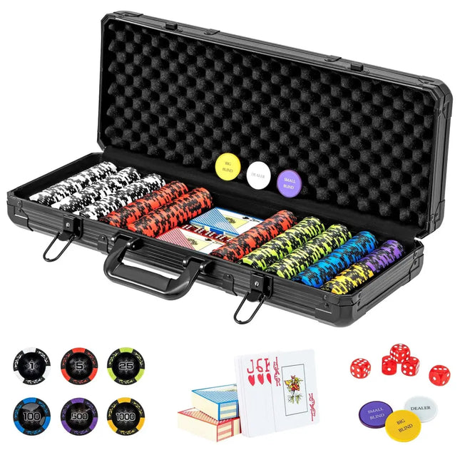 14 Gram Texas Holdem Poker Chip Set - Black - Game Room