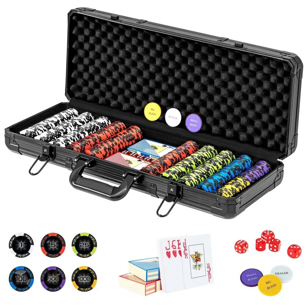 14 Gram Texas Holdem Poker Chip Set - Black - Game Room