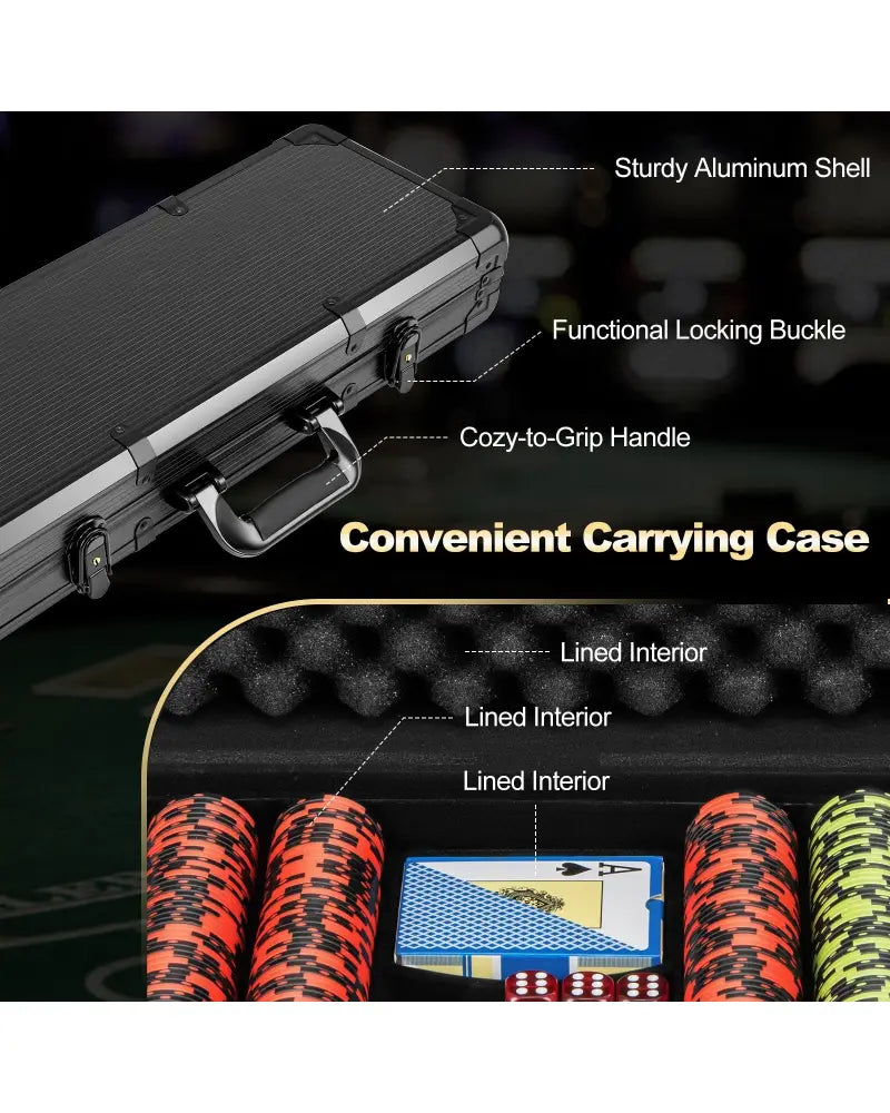 14 Gram Texas Holdem Poker Chip Set - Black - Game Room