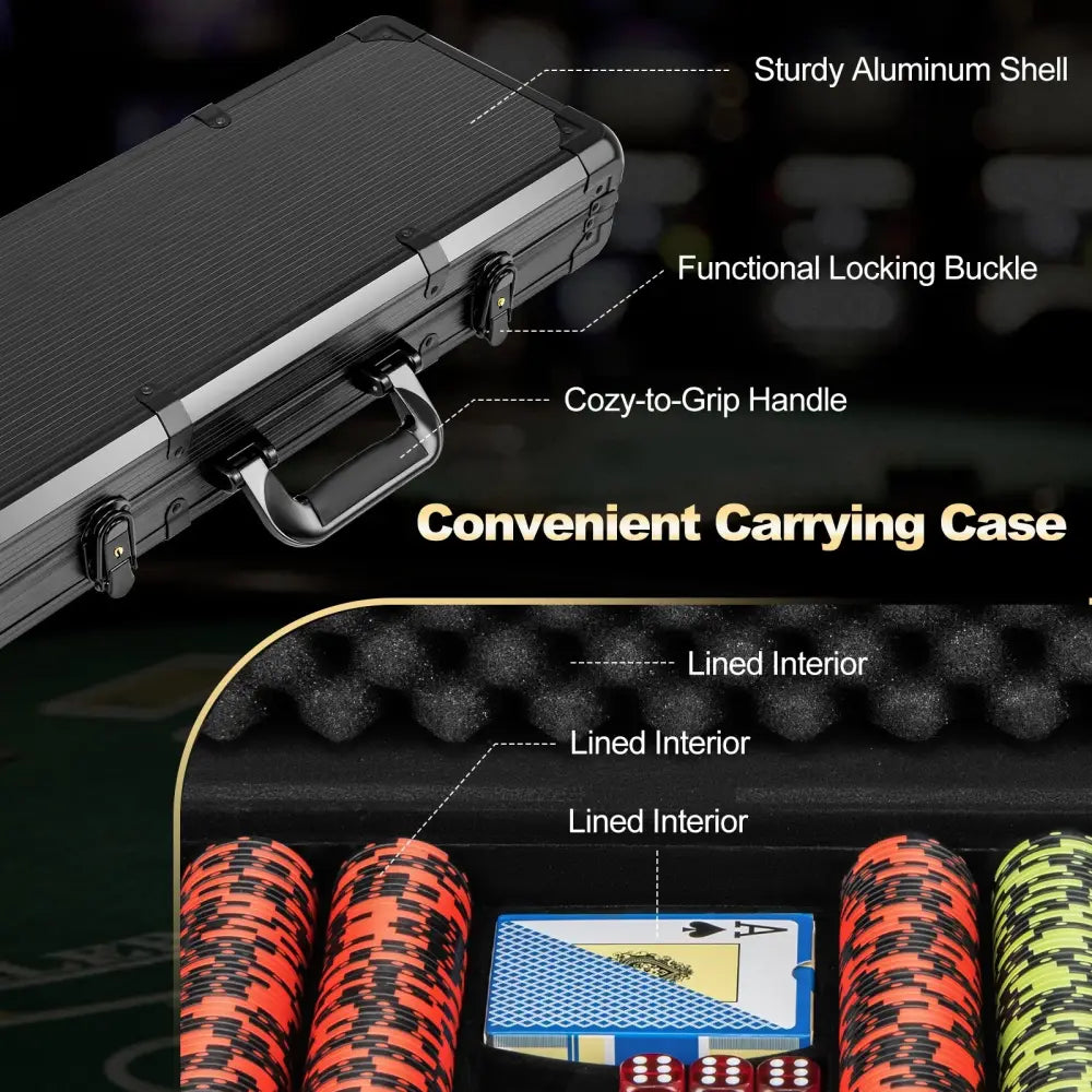 14 Gram Texas Holdem Poker Chip Set - Black - Game Room
