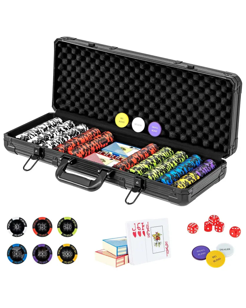 14 Gram Texas Holdem Poker Chip Set - Black - Game Room