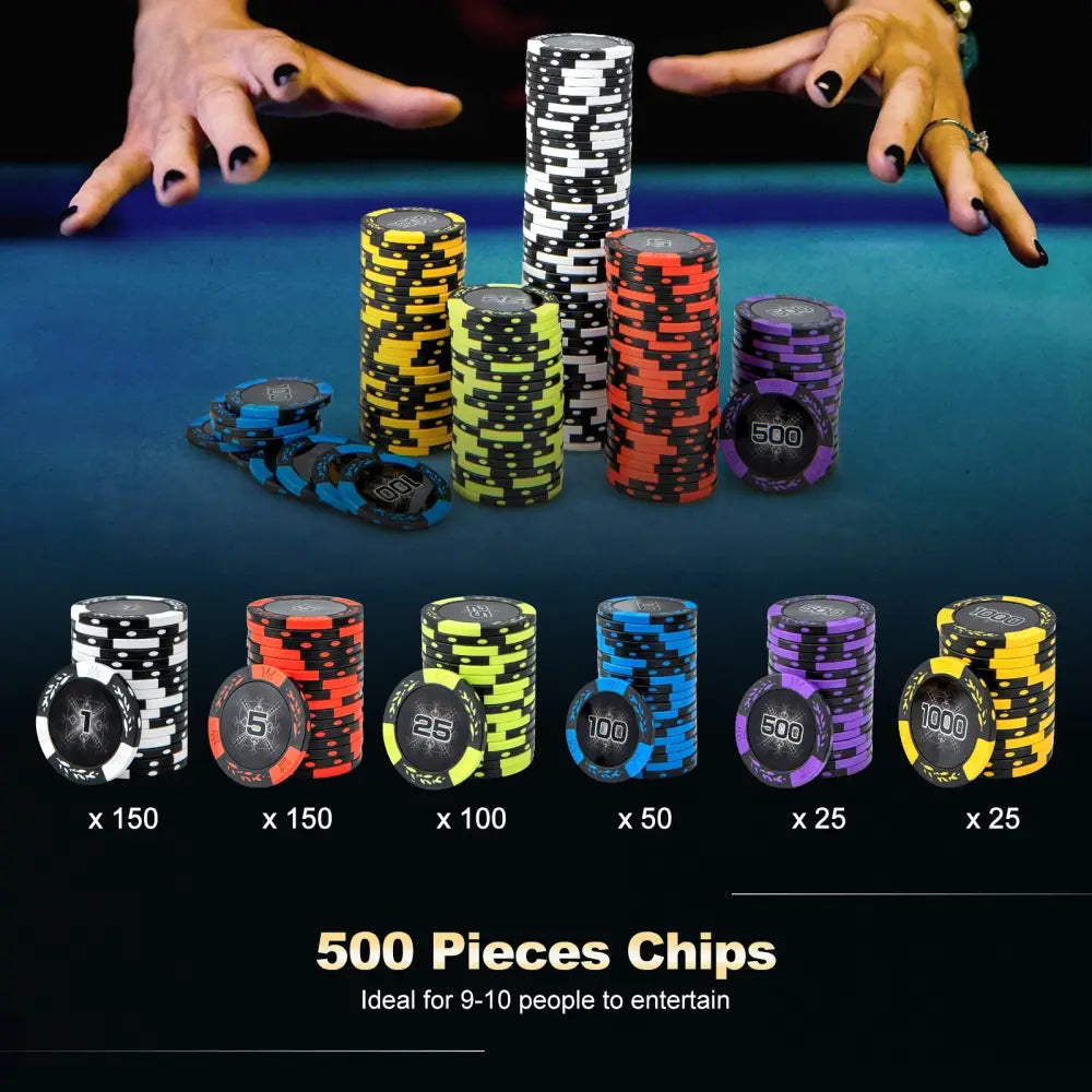 14 Gram Texas Holdem Poker Chip Set - Black - Game Room