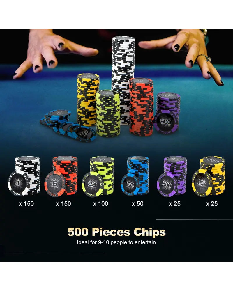 14 Gram Texas Holdem Poker Chip Set - Black - Game Room