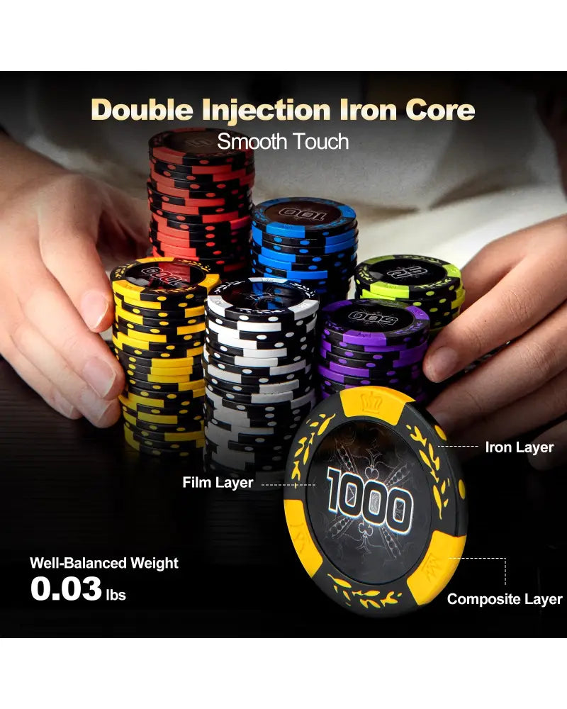 14 Gram Texas Holdem Poker Chip Set - Black - Game Room