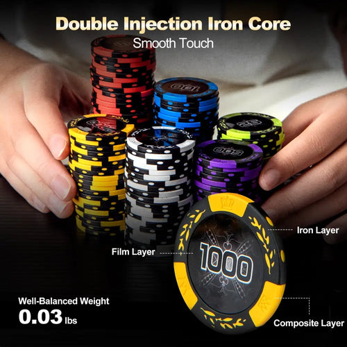 14 Gram Texas Holdem Poker Chip Set - Black - Game Room