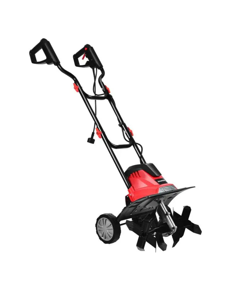 14-Inch 10 Amp Corded Electric Tiller and Cultivator 9-Inch Tilling Depth - Black & Red - Garden Tools