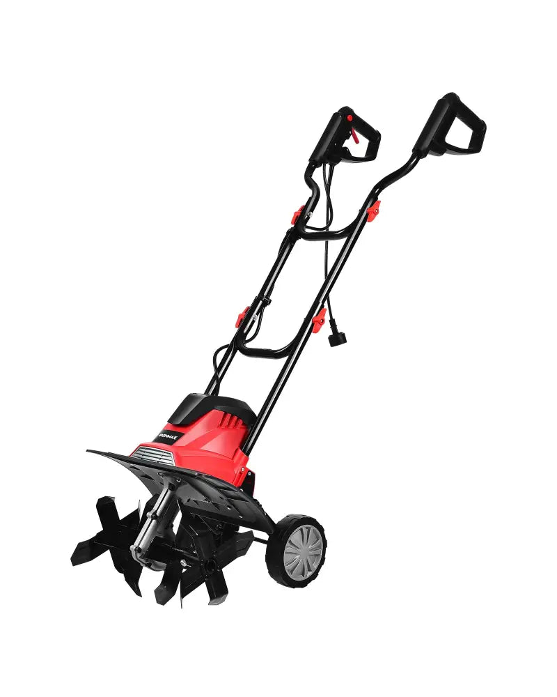 14-Inch 10 Amp Corded Electric Tiller and Cultivator 9-Inch Tilling Depth - Black & Red - Garden Tools