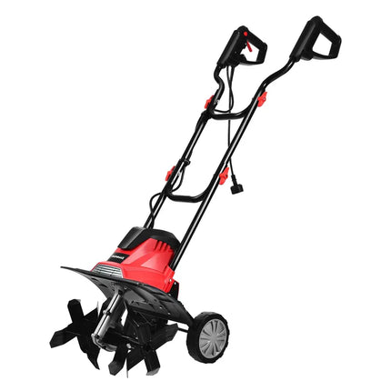 14-Inch 10 Amp Corded Electric Tiller and Cultivator 9-Inch Tilling Depth - Black & Red - Garden Tools
