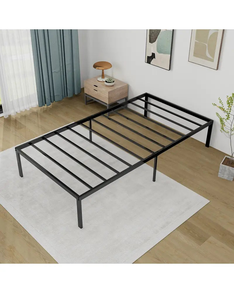 14 Inch Heavy Duty Metal Platform - Black - Simple Bed Frame